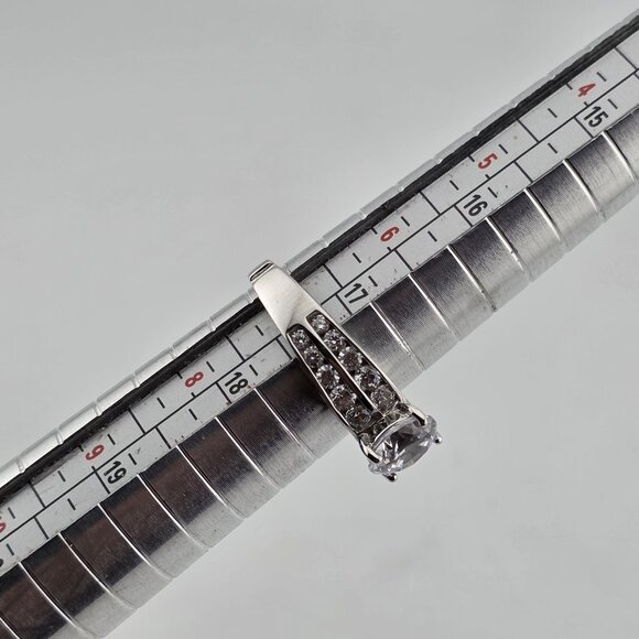 Sterling Silver Cubic Zirconia Engagement Wedding Ring 7 Solitaire Style 925 - Picture 3 of 14